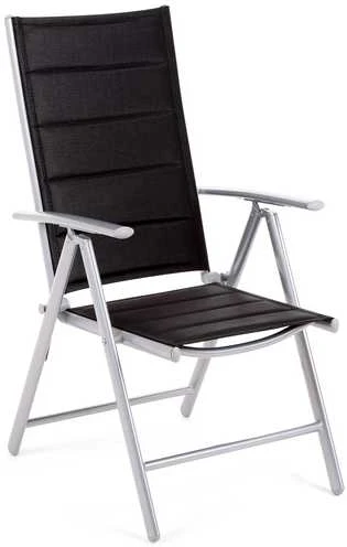 Lauko baldų komplektas Ibiza 185 cm, 8+1, Sidabrinis / Juodas