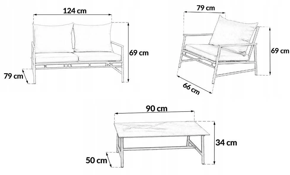 Lauko baldų komplektas Lardos, beige