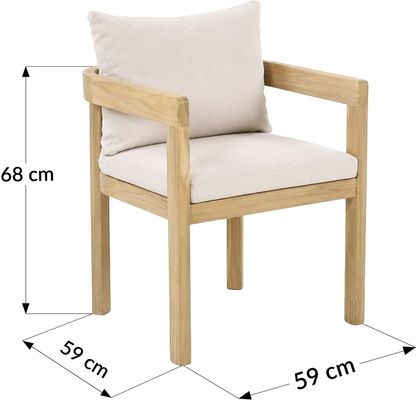 Lauko baldų komplektas Lovina Premium, Acacia / rusvai gelsvas, 6 asm.