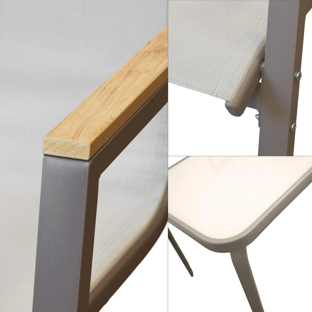 Lauko baldų komplektas Malabo Wood, Taupe, 2 asm.
