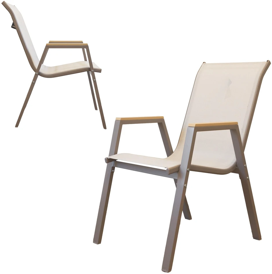 Lauko baldų komplektas Malabo Wood, Taupe, 2 asm.