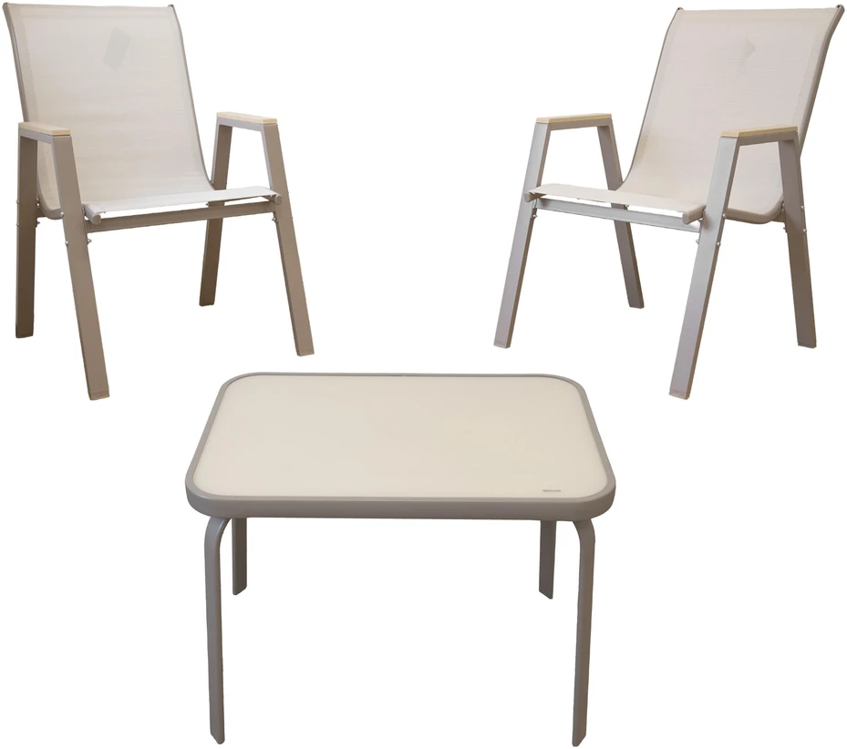 Lauko baldų komplektas Malabo Wood, Taupe, 2 asm.