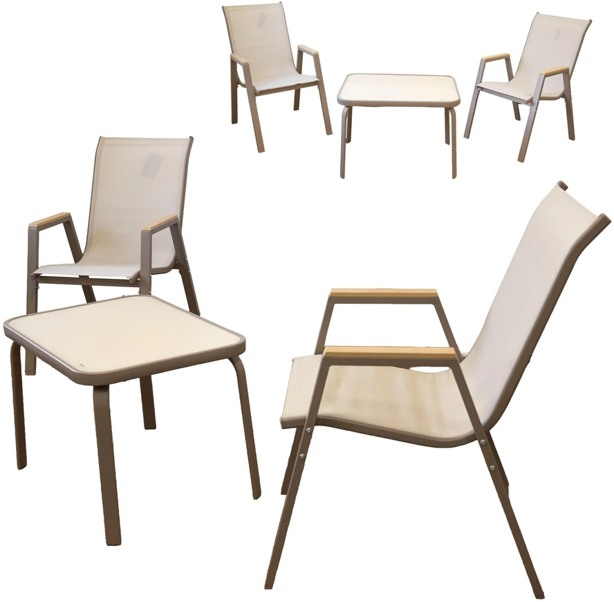 Lauko baldų komplektas Malabo Wood, Taupe, 2 asm.
