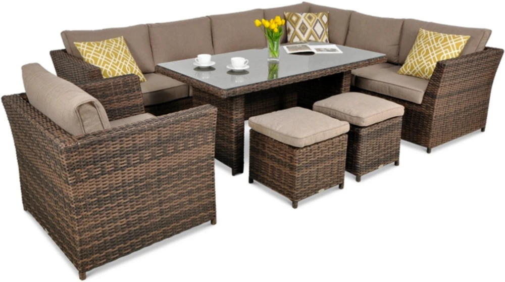 Lauko baldų komplektas MONIZ DINING PLUS, Brown