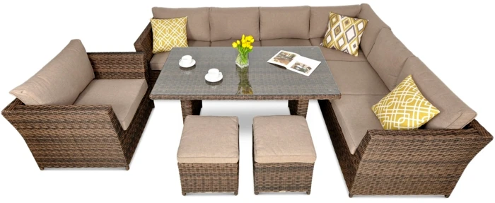 Lauko baldų komplektas MONIZ DINING PLUS, Brown