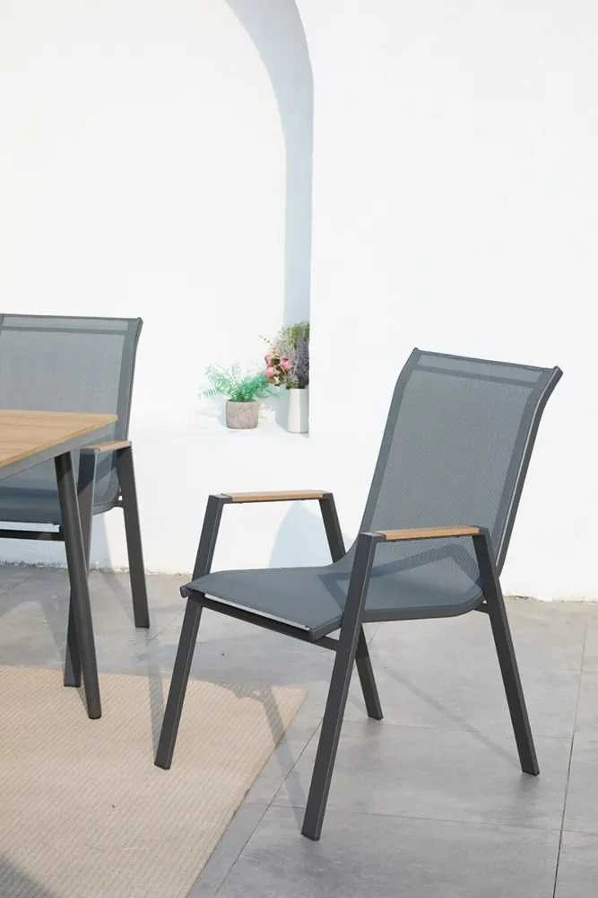 Lauko baldų komplektas NOVA DINING 6+1, Dark Pilkas