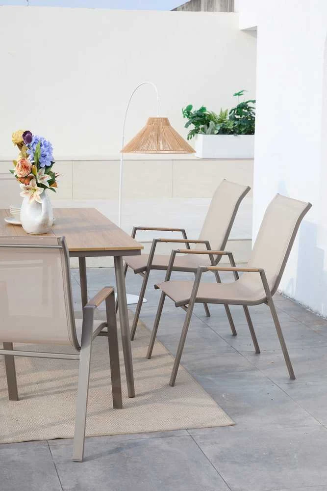 Lauko baldų komplektas NOVA DINING 6+1, Taupe