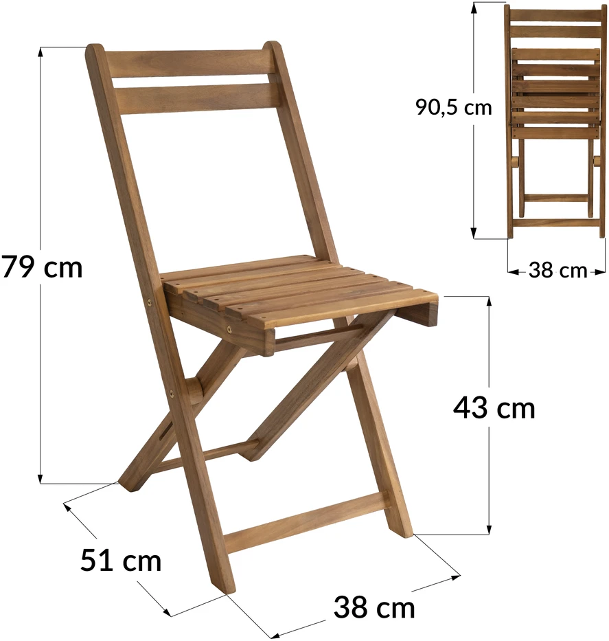 Lauko baldų komplektas Samila Premium, Acacia, 2 asm.