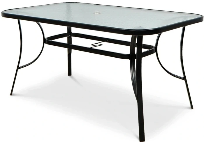 Lauko baldų komplektas SIMPLE 150 cm, 6+1, Graphite