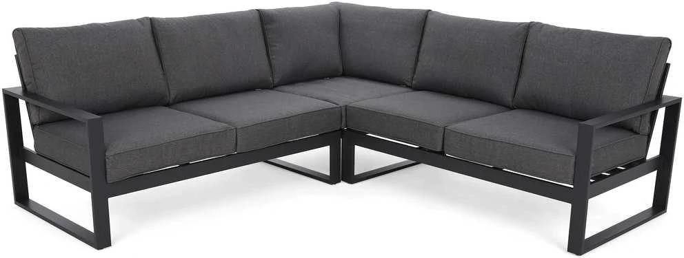 Lauko baldų komplektas Sorrento Comfort Corner, Pilkas / Pilkas Melange