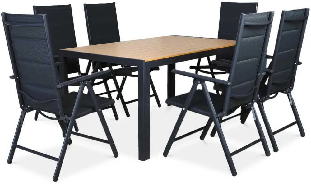 Lauko baldų komplektas SYDNEY, Dark pilkas/Teak