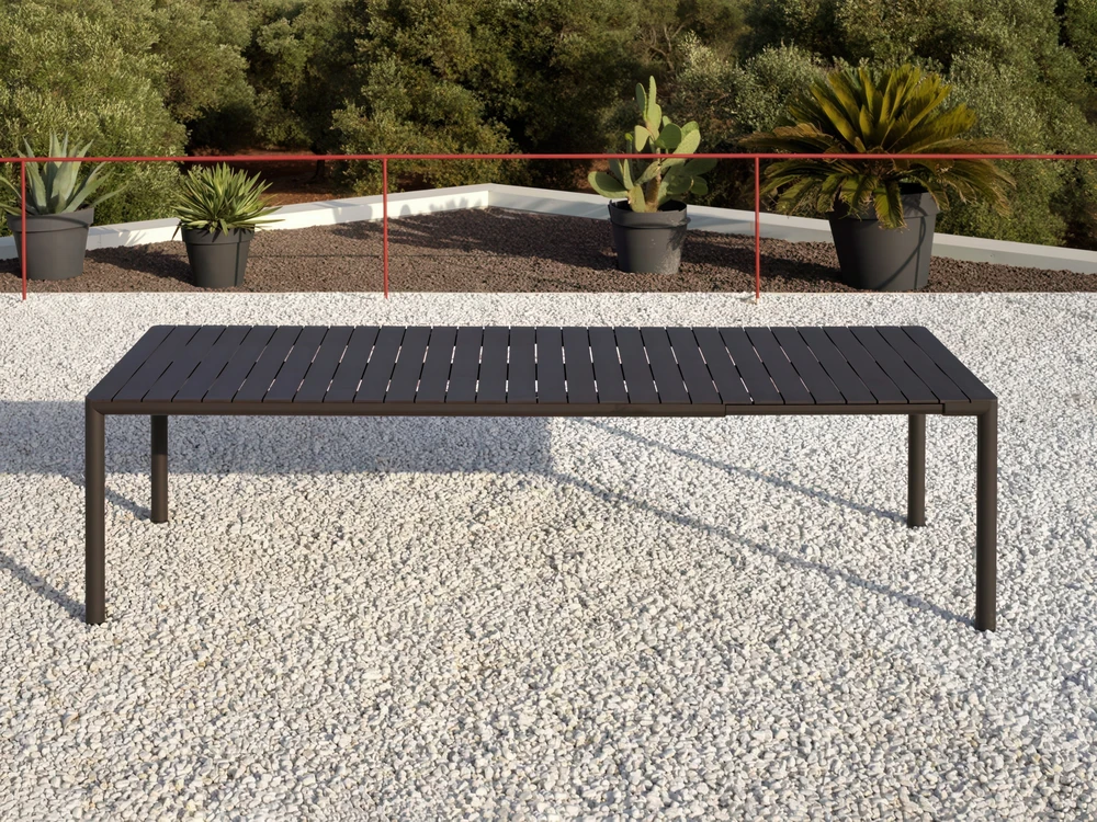 Lauko baldų komplektas TIBERINA BISTROT/TEVERE 6+1, stalas 147-211 cm, Anthracite