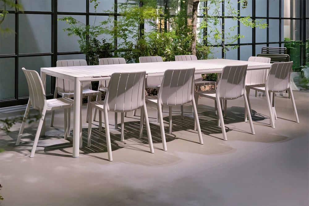 Lauko baldų komplektas TIBERINA BISTROT/TEVERE 10+1, stalas 211-275 cm, Corda