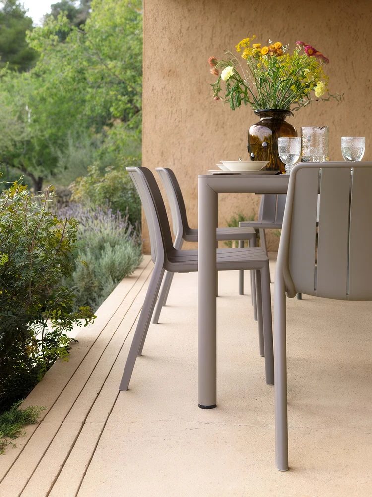 Lauko baldų komplektas TIBERINA BISTROT/TEVERE 10+1, stalas 211-275 cm, Tortora