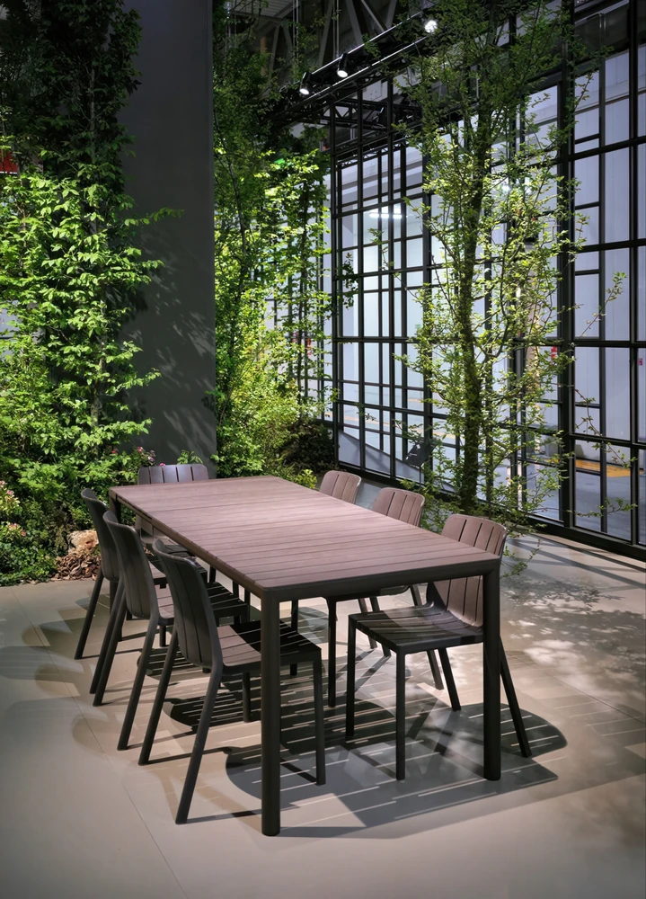Lauko baldų komplektas TIBERINA BISTROT/TEVERE 10+1, stalas 211-275 cm, Terra