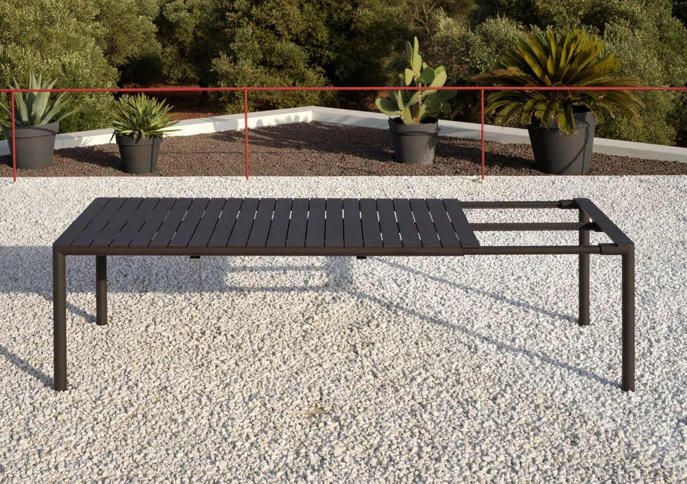 Lauko baldų komplektas TIBERINA BISTROT/TEVERE 8+1, stalas 147-211 cm, Anthracite