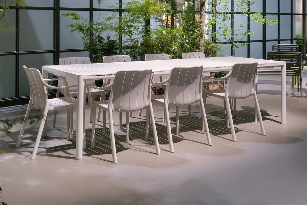 Lauko baldų komplektas TIBERINA/TEVERE 8+1, stalas 211-275 cm, Corda