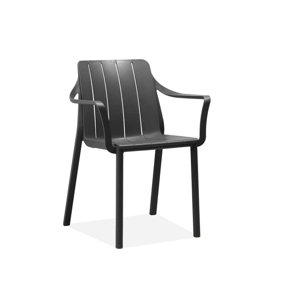 Lauko baldų komplektas TIBERINA/TEVERE 8+1, stalas 147–211 cm, Anthracite