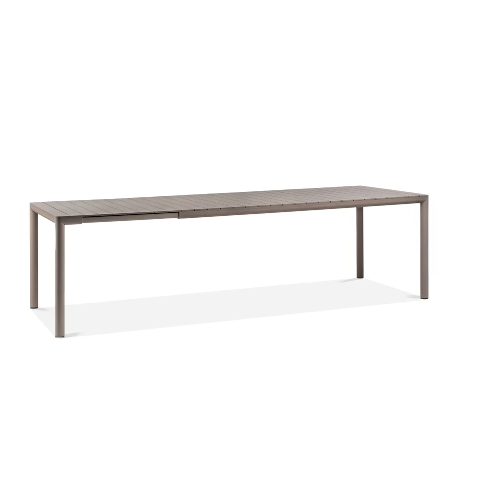 Lauko baldų komplektas TIBERINA/TEVERE 8+1, stalas 147–211 cm, Tortora