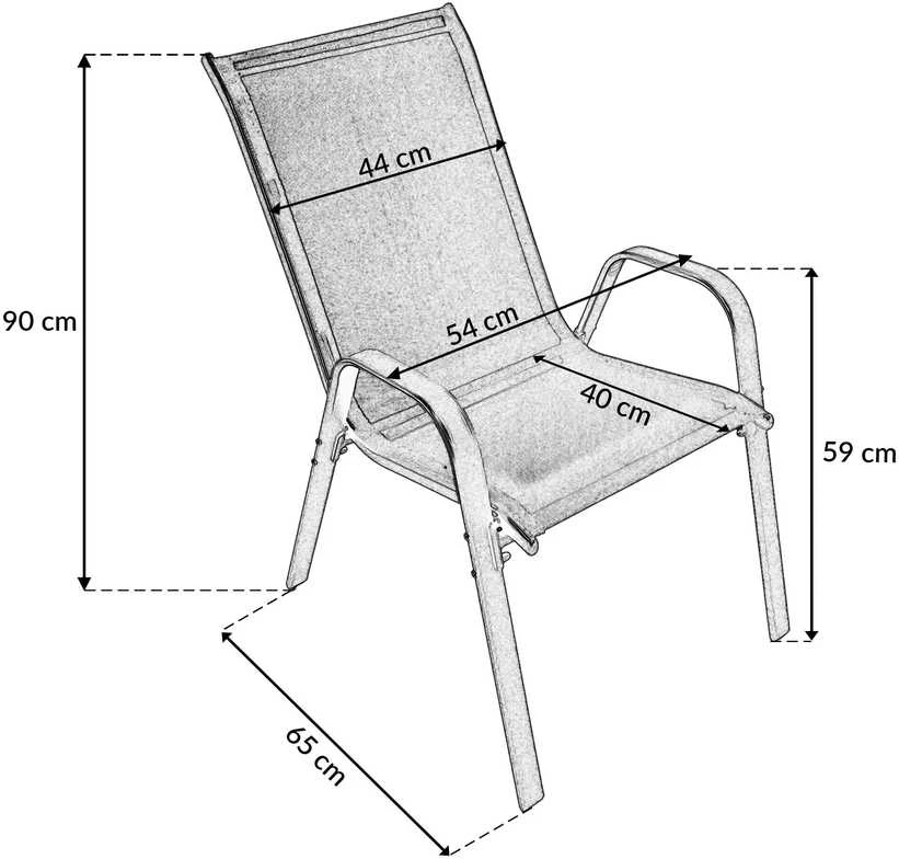 Lauko baldų komplektas Trapani 60 cm, 2+1, Juodas