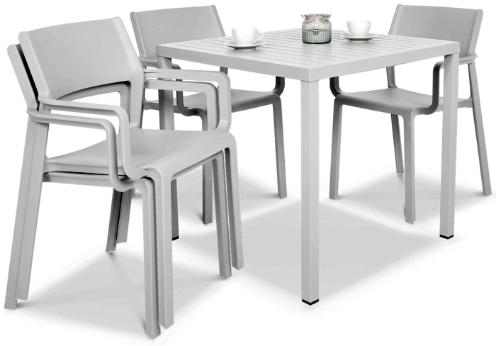Lauko baldų komplektas TRILL/CUBE 80, 4+1, Bianco