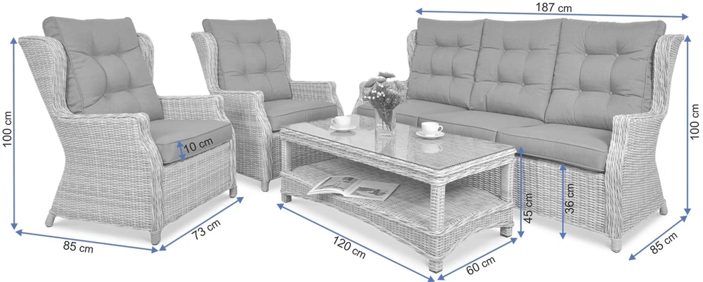 Lauko baldų komplektas TRIVENTO 3, Brown