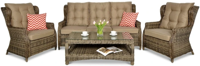 Lauko baldų komplektas TRIVENTO 3, Brown
