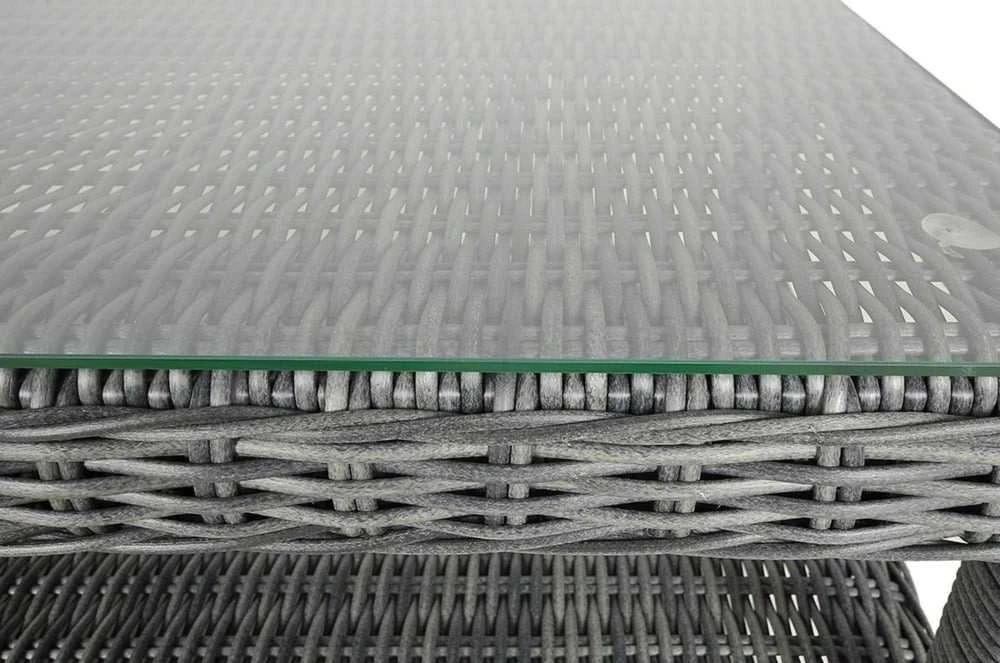 Lauko baldų komplektas TRIVENTO 3 + su pufais, Dark Pilkas