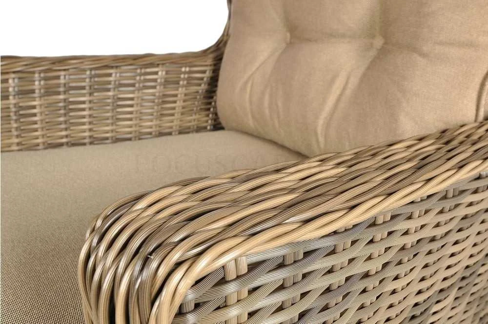 Lauko baldų komplektas TRIVENTO 3 + su pufais, Brown