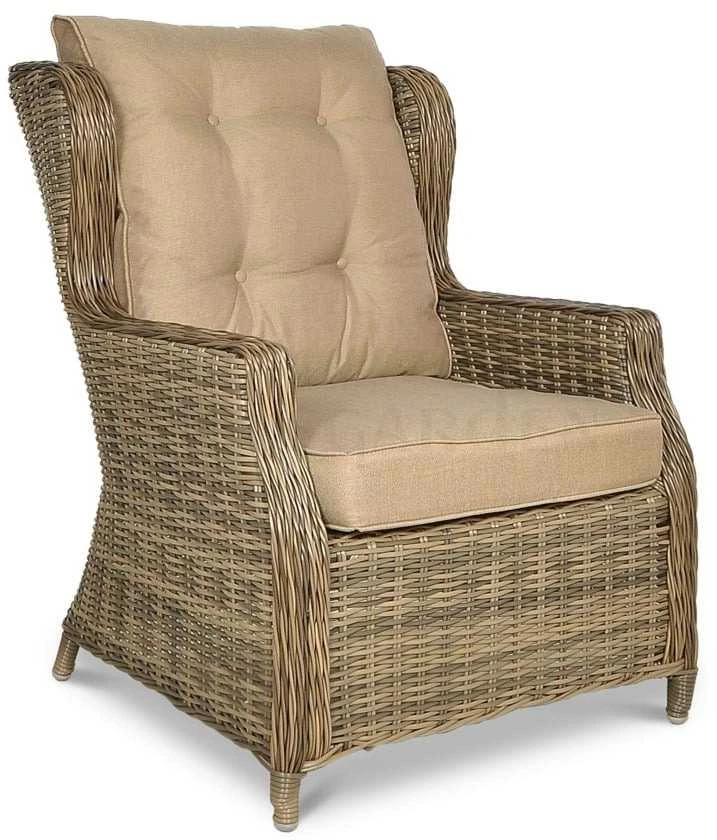 Lauko baldų komplektas TRIVENTO 3 + su pufais, Brown