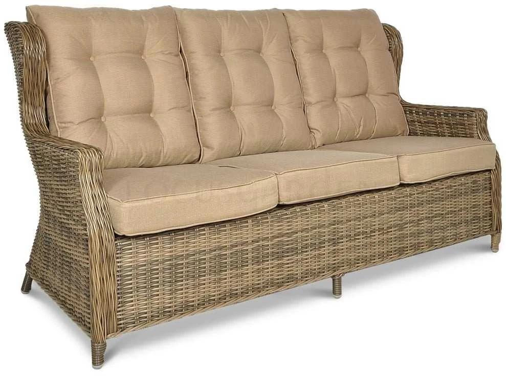 Lauko baldų komplektas TRIVENTO 3 + su pufais, Brown