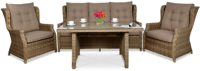 Lauko baldų komplektas TRIVENTO DINING 3, Brown