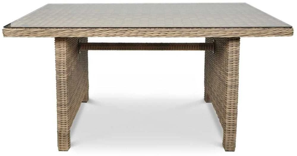 Lauko baldų komplektas TRIVENTO DINING 3 + su pufais, Brown