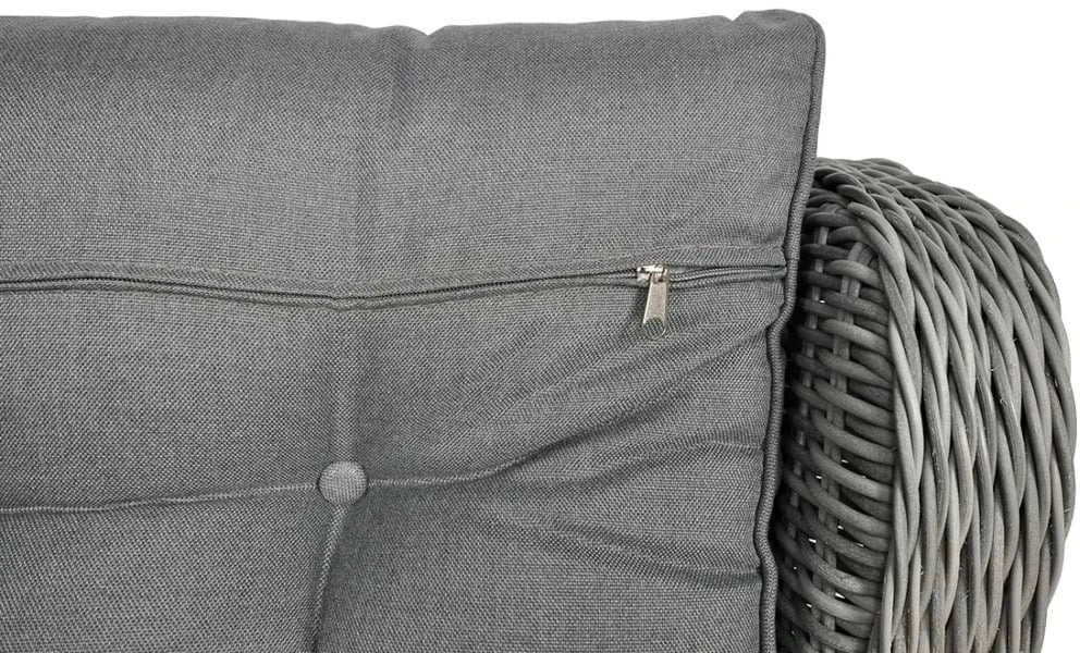 Lauko baldų komplektas TRIVENTO DINING 3 + su pufais, Stone Pilkas