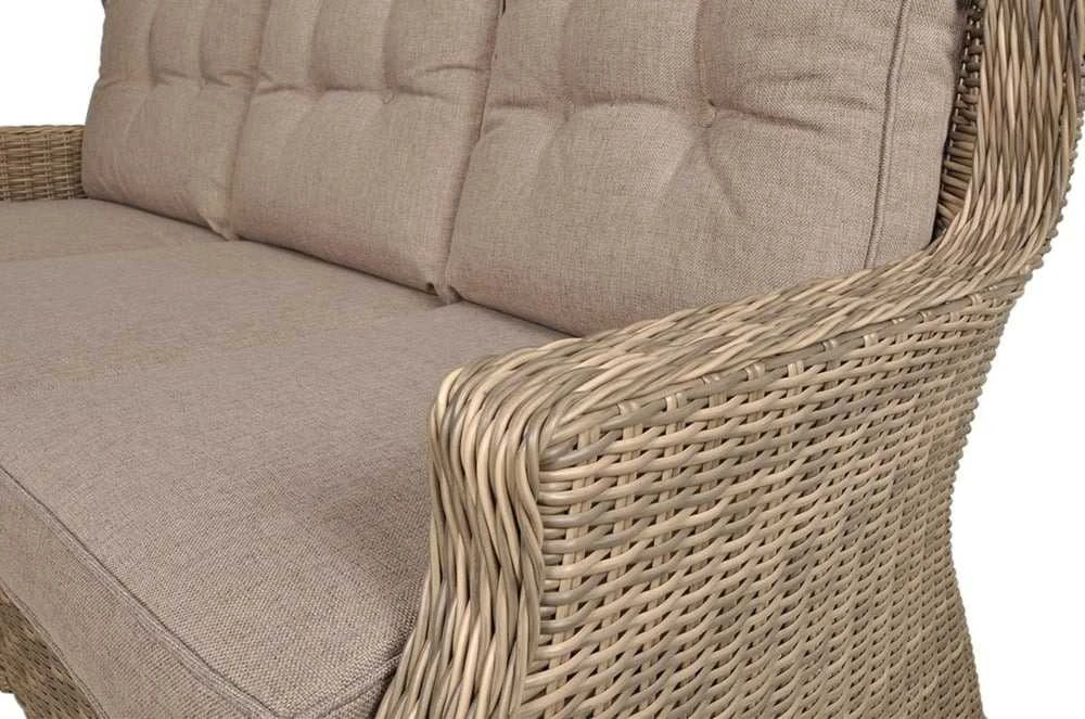 Lauko baldų komplektas TRIVENTO DINING 3 + su pufais, Brown
