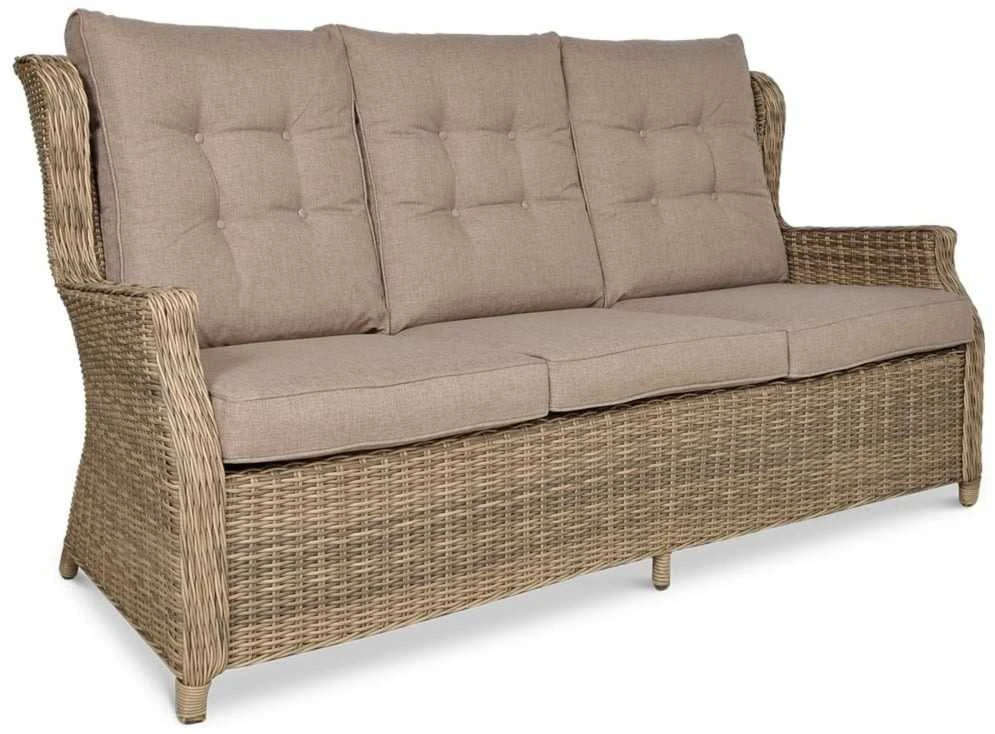 Lauko baldų komplektas TRIVENTO DINING 3 + su pufais, Brown