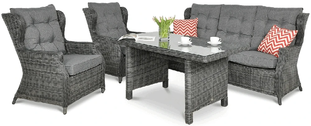 Lauko baldų komplektas TRIVENTO DINING 3, Dark Pilkas