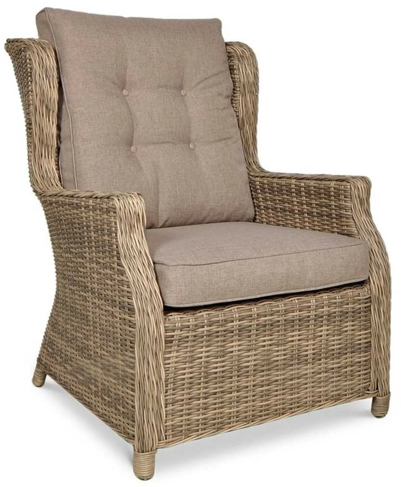Lauko baldų komplektas TRIVENTO DINING 3 + su pufais, Brown