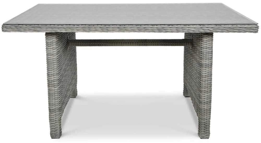 Lauko baldų komplektas TRIVENTO DINING 3 + su pufais, Stone Pilkas