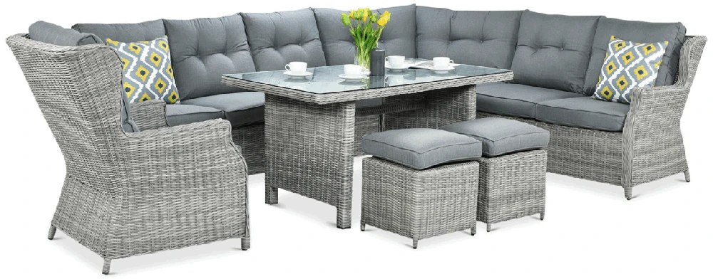 Lauko baldų komplektas TRIVENTO DINING, Stone Pilkas