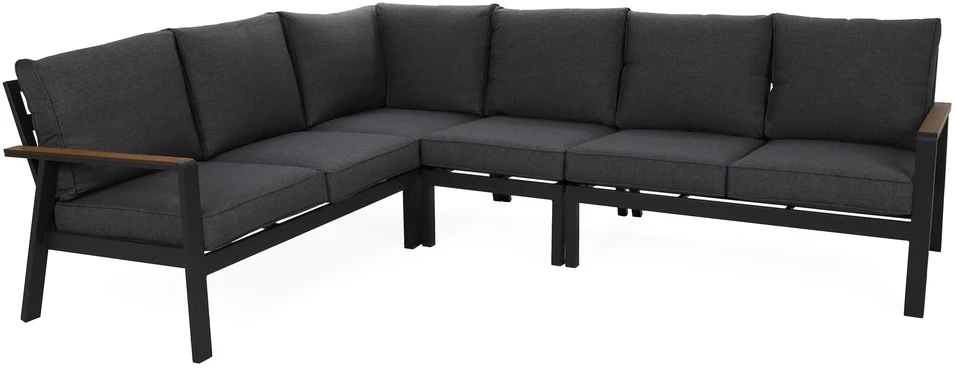 Lauko baldų komplektas Turyn Corner, Dark Pilkas / Pilkas Melange