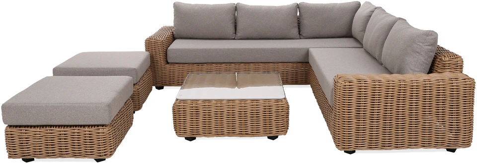 Lauko baldų komplektas Umbria Corner, rusvai gelsvas / Taupe Melange