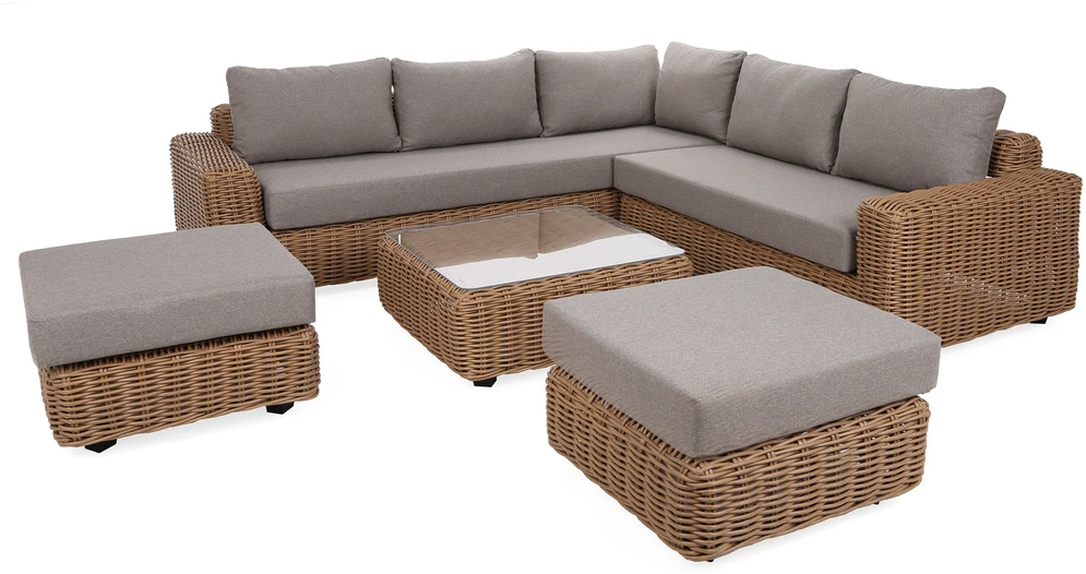 Lauko baldų komplektas Umbria Corner, rusvai gelsvas / Taupe Melange