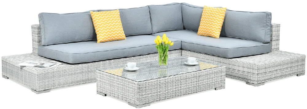 Lauko baldų komplektas VERONA BASIC, Baltas Pilkas