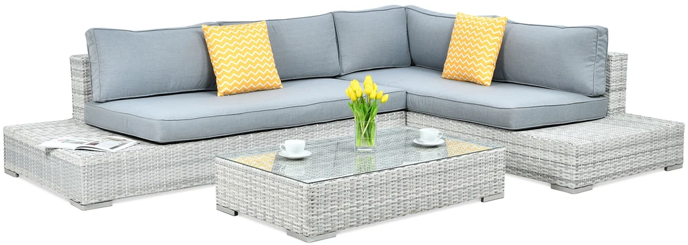 Lauko baldų komplektas VERONA BASIC, Baltas Pilkas