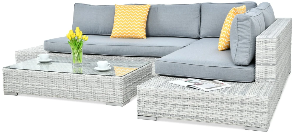 Lauko baldų komplektas VERONA BASIC, Baltas Pilkas