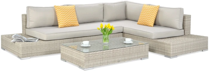 Lauko baldų komplektas VERONA BASIC, rusvai gelsvas