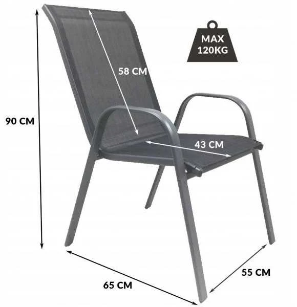 Lauko kėdė Minori, juoda