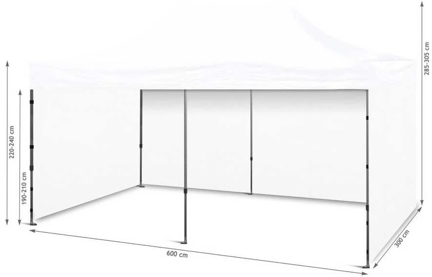 Lauko pavėsinė, 600 x 300 cm, balta