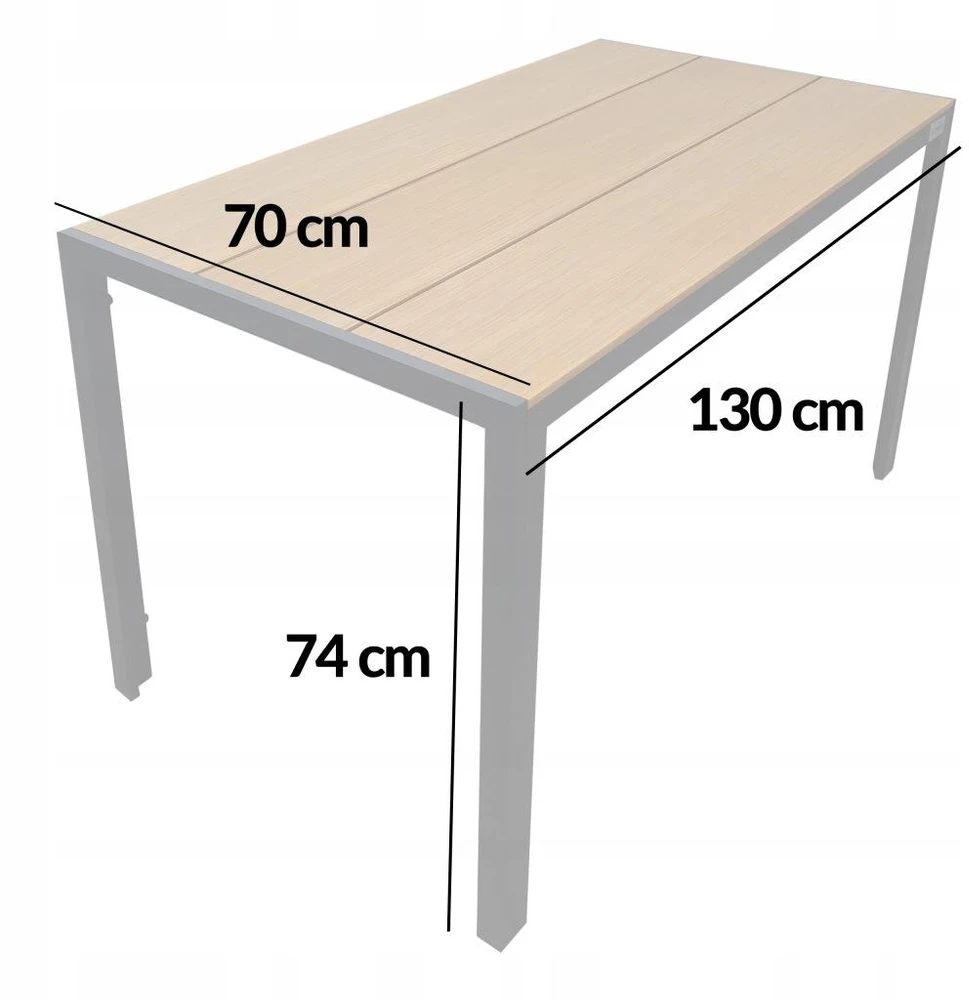 Lauko stalas Alleny Pro, 130x70 cm, rudas